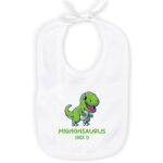Bavoir 100% coton Mignonsaurus Rex vert