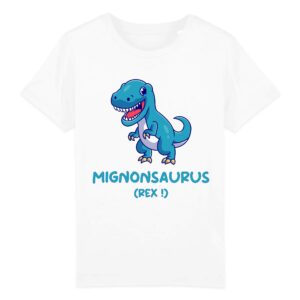 T-shirt Bio Enfant Mignonsaurus Rex Bleu