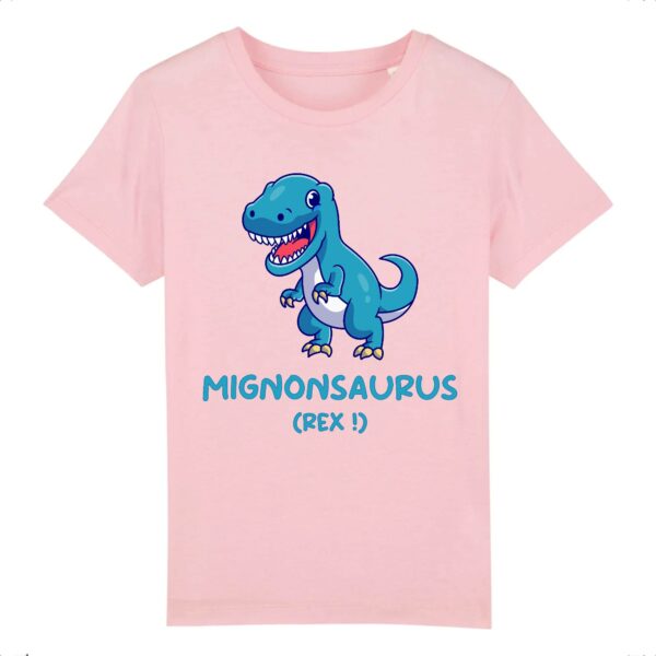 T-shirt Bio Enfant Mignonsaurus Rex Bleu