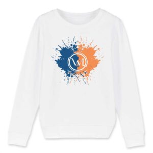 Sweat Enfant Bio Wesh Michel Splash Bleu et Orange