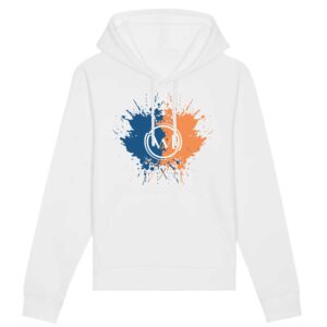 Hoodie Bio Wesh Michel Splash Bleu et Orange