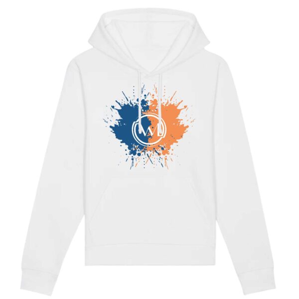 Hoodie Bio Wesh Michel Splash Bleu et Orange
