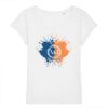 T-shirt manches retroussées Femme Bio Wesh Michel Splash Bleu Orange