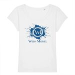T-shirt manches retroussées Femme Bio Wesh Michel Splash Bleu