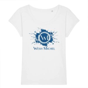 T-shirt manches retroussées Femme Bio Wesh Michel Splash Bleu