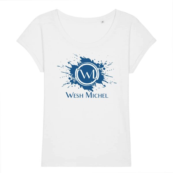 T-shirt manches retroussées Femme Bio Wesh Michel Splash Bleu