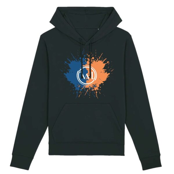 Hoodie Bio Wesh Michel Splash Bleu et Orange