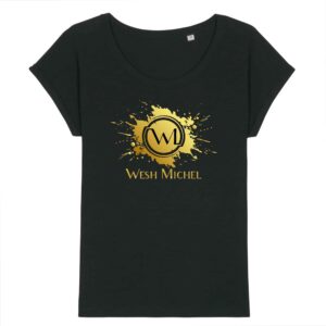 T-shirt manches retroussées femme bio Wesh Michel Splash Or