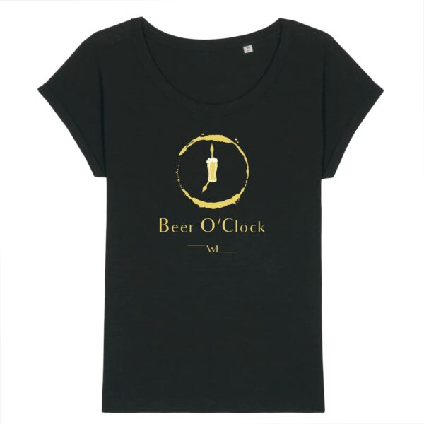 T-shirt bio Femme manches retroussées Beer O`Clock