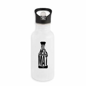 Gourde en inox avec paille
