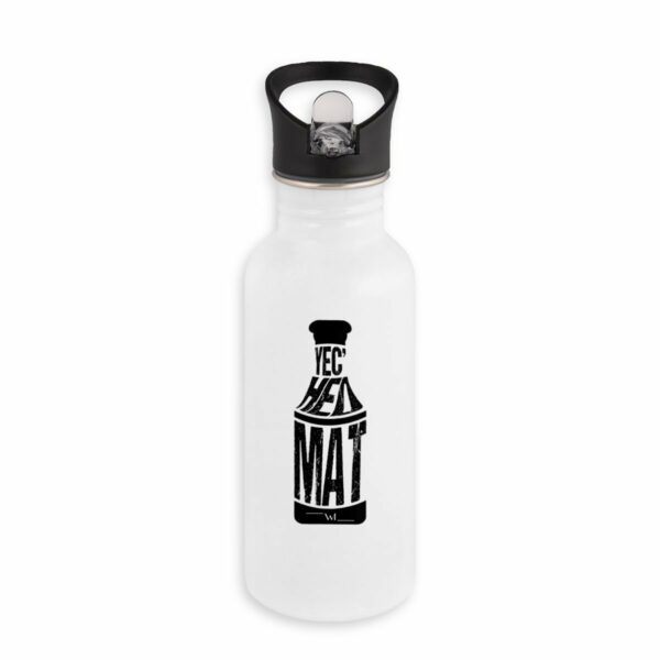 Gourde en inox avec paille
